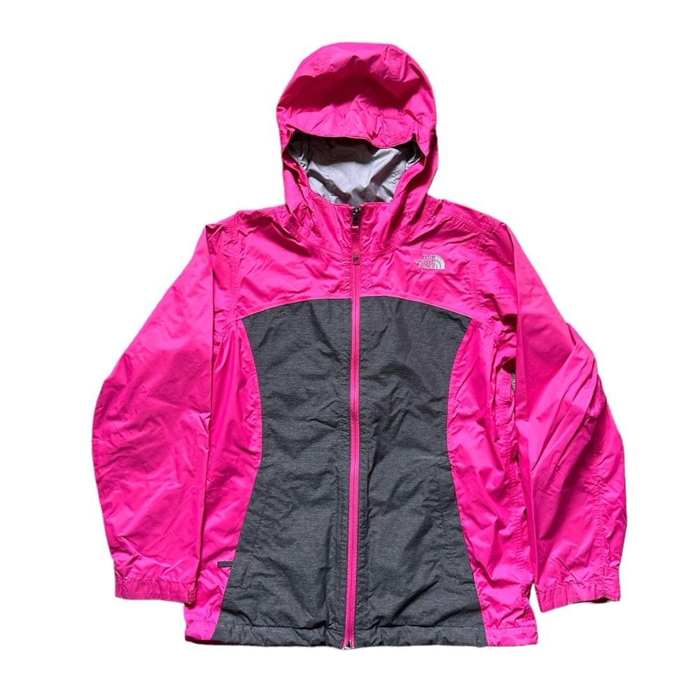 The North Face Pink and Gray Windbreaker Girls Size L/14-16